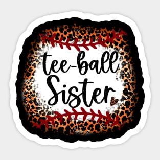 Tee Ball Leopard   Tee Ball Sister Sticker